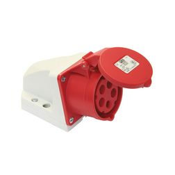 Ipari dugalj falra szerelhető 3P+N+E 16A 400V(50+60Hz) piros IP44 műanyag 6h-pozíció csavaros PCE - 115-6K