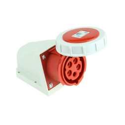 Ipari dugalj falra szerelhető 3P+N+E 32A 400V(50+60Hz) piros IP67 műanyag 6h-pozíció csavaros PCE - 1252-6