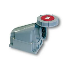 Ipari dugalj falra szerelhető 3P+N+E 63A 400V(50+60Hz) piros IP67 műanyag 6h-pozíció csavaros PCE - 135-6