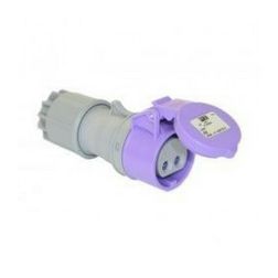 Ipari dugalj lengő 2P 16A 20-25V(50+60Hz) ibolya egyenes IP44 műanyag csavaros Twist PCE - 262v