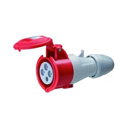 Ipari dugalj lengő 3P+E 32A 380-415V(50+60Hz) piros egyenes IP44 műanyag P17 Tempra LEGRAND - 555218