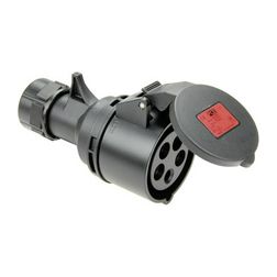 Ipari dugalj lengő 3P+N 16A 400V(50+60Hz) piros egyenes IP44 műanyag 6h-pozíció Shark PCE - 214-6x