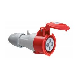 Ipari dugalj lengő 3P+N+E 32A 380-415V(50+60Hz) piros egyenes IP44 műanyag P17 Tempra LEGRAND - 555219