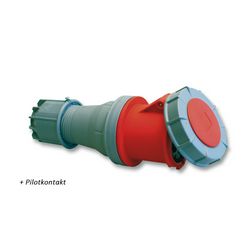 Ipari dugalj lengő 3P+N+E 63A 400V(50+60Hz) piros egyenes IP67 műanyag 6h-pozíció PowerTwist PCE - 2355-6