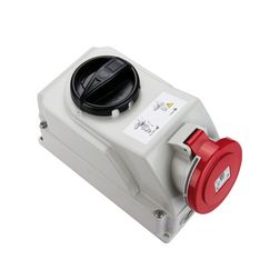 Ipari dugalj tokozott 3P+N+E mechanikai reteszelés 32A IP44 400V(50+60Hz) piros műanyag PCE - 7525-6