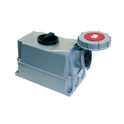 Ipari dugalj tokozott 3P+N+E mechanikai reteszelés 63A IP67 400V(50+60Hz) piros műanyag PCE - 75352-6