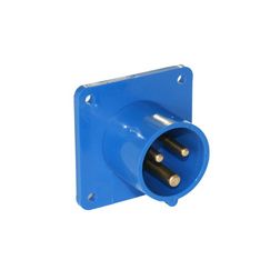 Ipari dugvilla 2P+E ráépíthető 16A 230V(50+60Hz) kék műanyag egyenes csavaros PCE - 613-6