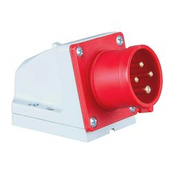 Ipari dugvilla 3P+E falonkívüli 16A 400V(50+60Hz) piros műanyag ferde csavaros PCE - 514-6