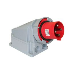 Ipari dugvilla 3P+E falonkívüli 63A 400V(50+60Hz) piros műanyag ferde csavaros PCE - 534-6