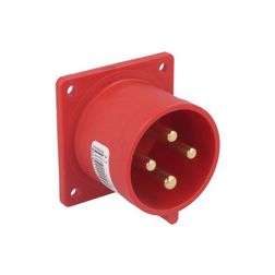 Ipari dugvilla 3P+E ráépíthető 32A 400V(50+60Hz) piros műanyag egyenes csavaros PCE - 624-6