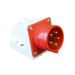 Ipari dugvilla 3P+N+E falonkívüli 16A 400V(50+60Hz) piros műanyag ferde csavaros PCE - 515-6