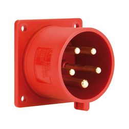 Ipari dugvilla 3P+N+E ráépíthető 16A 400V(50+60Hz) piros műanyag egyenes csavaros PCE - 615-6