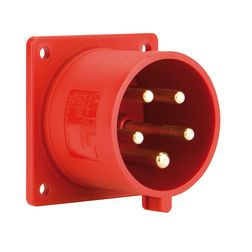 Ipari dugvilla 3P+N+E ráépíthető 32A 400V(50+60Hz) piros műanyag egyenes csavaros PCE - 625-6