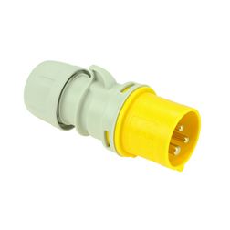 Ipari dugvilla lengő 2P+E 16A 110V(50+60Hz) sárga IP44 műanyag csavaros 4h-pozíció Shark PCE - 013-4