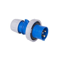 Ipari dugvilla lengő 2P+E 16A 230V(50+60Hz) kék IP67 műanyag csavaros 6h-pozíció Shark PCE - 0132-6