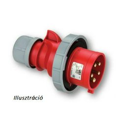 Ipari dugvilla lengő 3P+E 16A 400V(50+60Hz) piros IP67 műanyag csavaros 6h-pozíció Shark PCE - 0142-6