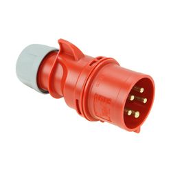 Ipari dugvilla lengő 3P+N+E 32A 400V(50+60Hz) piros IP44 műanyag csavaros 6h-pozíció Shark PCE - 025-6