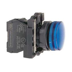 Jelzőlámpa komplett műa. d22 1x LED kék 24V AC/DC kerek lapos fényforrással Harmony XB5 Schneider - XB5AVB6