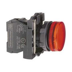 Jelzőlámpa komplett műa. d22 1x LED piros 24V AC/DC kerek lapos Harmony XB5 Schneider - XB5AVB4