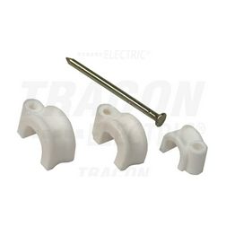 Kábelrögzítő bilincs szeggel 20db 9mm fényesfehér TRACON - N3-20