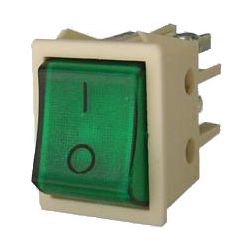 Készülékkapcsoló 0-I billentyűs 2P 16A 250V jelzőlámpa csavaros karmos VA Elektronika - KB-131-002