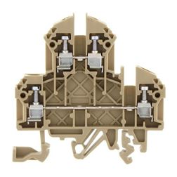 Kétszintes sorkapocs 2,5mm2 TS32/35 24A 500V csavaros bézs RKD2,5 CONTA-CLIP - 1206.2