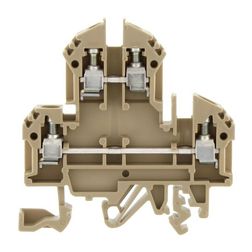 Kétszintes sorkapocs 4mm2 TS32/35 32A 500V csavaros bézs RKD4 CONTA-CLIP - 1020.2