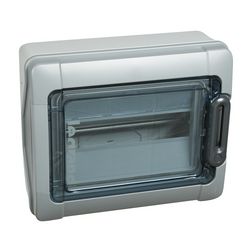 Kiselosztó 1000VDC +MC4 műanyag 1x 12M falonkívüli szürke IP65 átlátszó ajtó Plexo LEGRAND - 414033