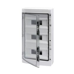 Kiselosztó 2xPE/N UV-álló DC1000V 3x 12M falonkívüli szürke IP65 átlátszó kivágott 40CDK GEWISS - GW40105BD