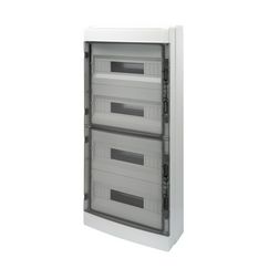 Kiselosztó 2xPE/N UV-álló DC1000V 4x 18M falonkívüli szürke IP65 átlátszó kivágott 40CDK GEWISS - GW40109BD