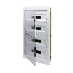 Kiselosztó 4x 18M üreges falba fehér IP40 átlátszó kivágott ajtó 40CDi GEWISS - GW40611PM