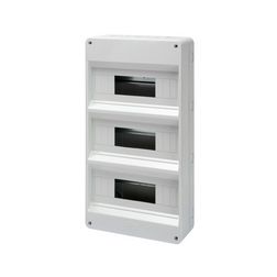 Kiselosztó ajtó nélkül +3M műanyag 3x 12M falonkívüli szürke IP40 kivágott 40CDK GEWISS - GW40032