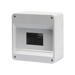 Kiselosztó ajtó nélkül műanyag 1x 8M falonkívüli szürke IP40 kivágott 40CDK GEWISS - GW40026