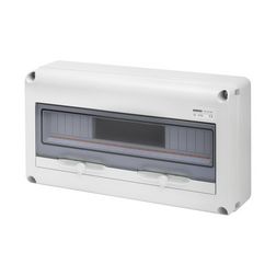 Kiselosztó műanyag 1x 20M falonkívüli szürke IP65 átlátszó kivágott fedél 68Q-DIN GEWISS - GW68024N