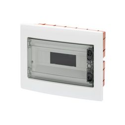 Kiselosztó PE/N műanyag 1x 12M süllyesztett fehér IP40 átlátszó kivágott ajtó 40CDi GEWISS - GW40605BS