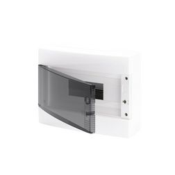 Kiselosztó PE/N műanyag 1x 8M falonkívüli fehér IP40 átlátszó kivágott ajtó 40CD GEWISS - GW40043BS