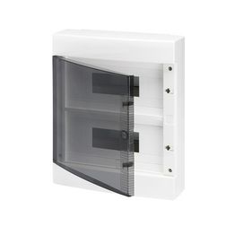 Kiselosztó PE/N műanyag 2x 12M falonkívüli fehér IP40 átlátszó kivágott ajtó 40CD GEWISS - GW40047BS