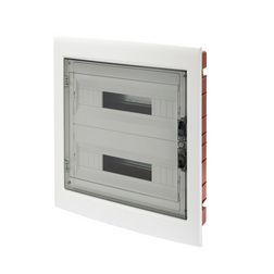 Kiselosztó PE/N műanyag 2x 18M süllyesztett fehér IP40 átlátszó kivágott ajtó 40CDi GEWISS - GW40609BS