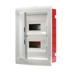 Kiselosztó PE/N műanyag 2x 18M süllyesztett fehér IP40 teli ajtó 40CDi GEWISS - GW40889BS