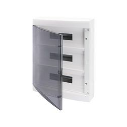 Kiselosztó PE/N műanyag 3x 18M falonkívüli fehér IP40 átlátszó kivágott ajtó 40CD GEWISS - GW40051BD