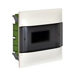 Kiselosztó PE/N-sín 40A műanyag 1x 6M süllyesztett fehér IP40 átlátszó ajtó PractiboxS LEGRAND - 134156