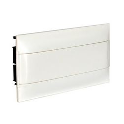 Kiselosztó PE/N-sín 63A műanyag 1x 18M üreges falba fehér IP40 átlátszó ajtó PractiboxS LEGRAND - 137176