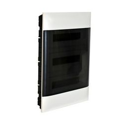 Kiselosztó PE/N-sín 90A műanyag 3x 18M süllyesztett fehér IP40 átlátszó ajtó PractiboxS LEGRAND - 137158