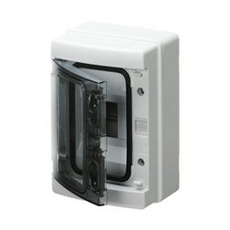 Kiselosztó PE/N sín nélkül UV-álló DC1000V 1x 4M falonkívüli szürke IP65 átlátszó 40CDK GEWISS - GW40101