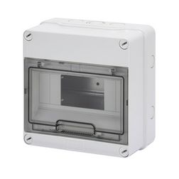 Kiselosztó PE/N sín nélkül UV-álló DC1000V 1x 8M falonkívüli szürke IP55 átlátszó 40CD GEWISS - GW40003