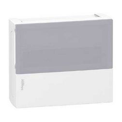 Kiselosztó PE/N-sínnel műanyag 1x 12M falonkívüli fehér IP40 átlátszó ajtó Mini Pragma Schneider - MIP12112S