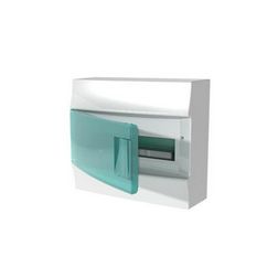 Kiselosztó PE/N-sínnel műanyag 1x 12M falonkívüli fehér IP41 átlátszó ajtó Mistral 41P12X12A ABB - 1SPE007717F0421