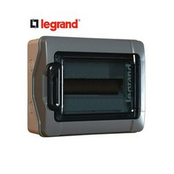 Kiselosztó PE/N-sínnel műanyag 1x 12M falonkívüli szürke IP65 zárt-fedél ajtó Plexo LEGRAND - 601981