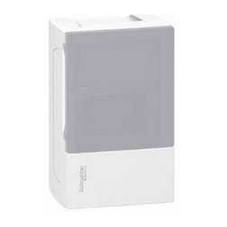 Kiselosztó PE/N-sínnel műanyag 1x 4M falonkívüli fehér IP40 átlátszó ajtó Mini Pragma Schneider - MIP12104T