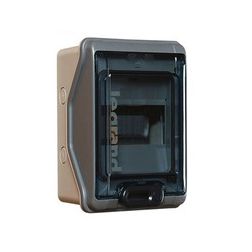 Kiselosztó PE/N-sínnel műanyag 1x 4M falonkívüli szürke IP65 zárt-fedél ajtó Plexo LEGRAND - 601974